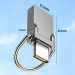 128GB Type-C / USB 2-in-1 Metal Flash Drive Tablet Phone Computer Storage U-Disk with Ring
