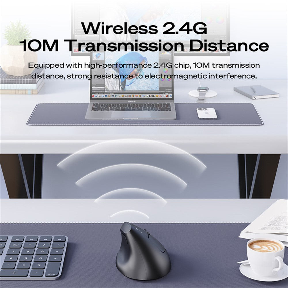 MBLUE M206PRO 2.4G Trådløs Mus 5 DPI Justerbar 6 Knapper Ergonomisk Vertikal Mus