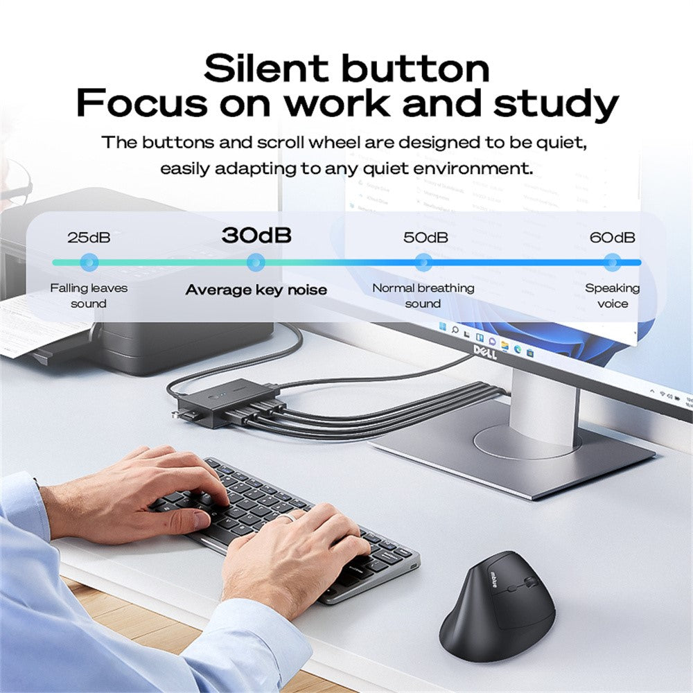 MBLUE M206PRO 2.4G Trådløs Mus 5 DPI Justerbar 6 Knapper Ergonomisk Vertikal Mus