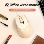 V2 Business Office Wired Mouse 4D Buttons Silent Click Adjustable DPI Ergonomic Design