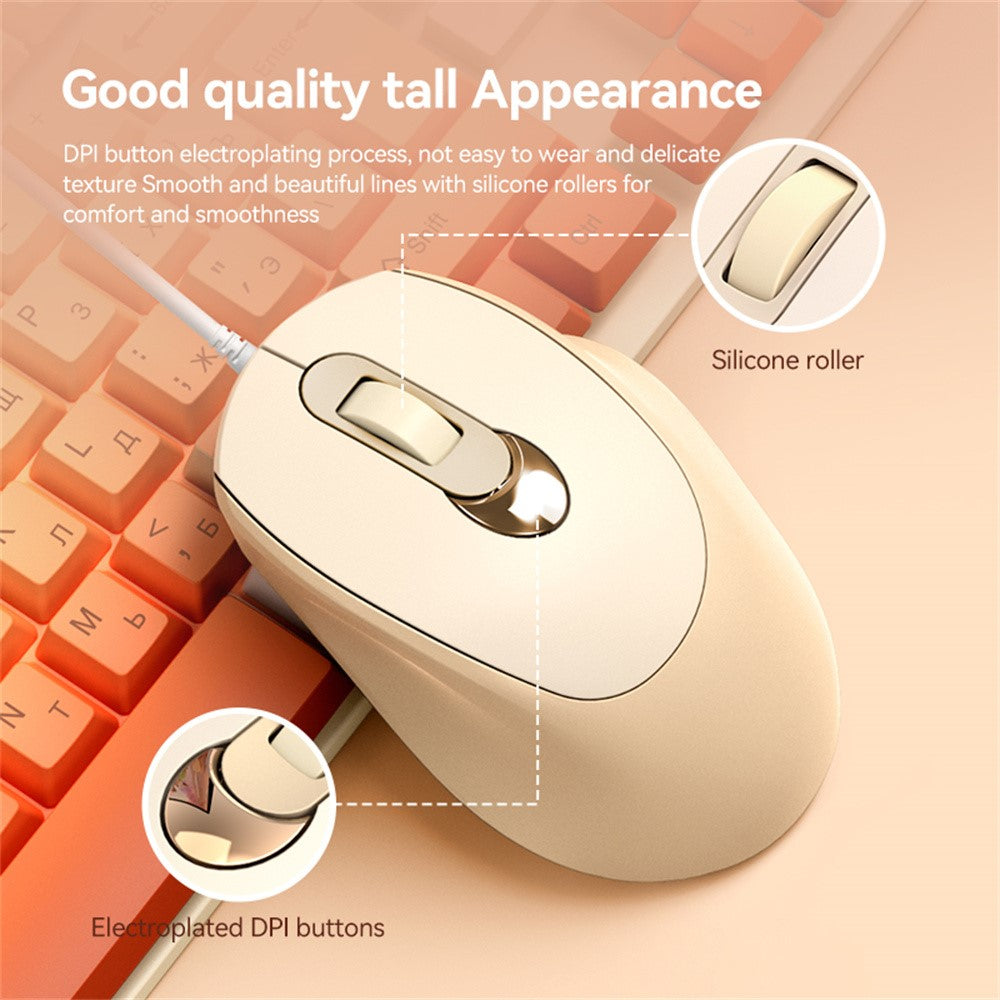 V2 Business Office Wired Mouse 4D Buttons Silent Click Adjustable DPI Ergonomic Design