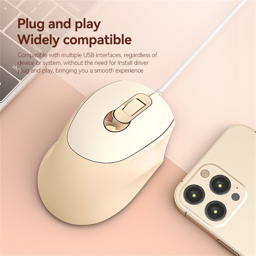 V2 Business Office Wired Mouse 4D Buttons Silent Click Adjustable DPI Ergonomic Design