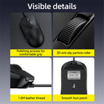 T-WOLF G580 Wired Mouse with Anti-Slip Sticker Ergonomic Design Office Mouse Support 1000-1600 DPI