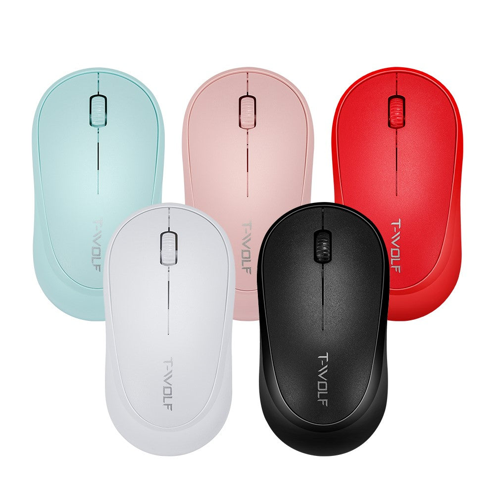T-WOLF Q18 Wireless Mouse Ergonomic Design 2.4G Connectivity Auto Sleep for Office / Home Use
