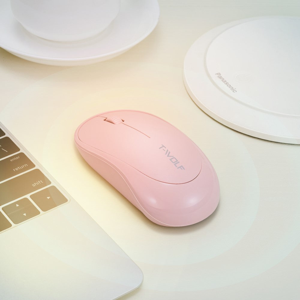 T-WOLF Q18 Wireless Mouse Ergonomic Design 2.4G Connectivity Auto Sleep for Office / Home Use