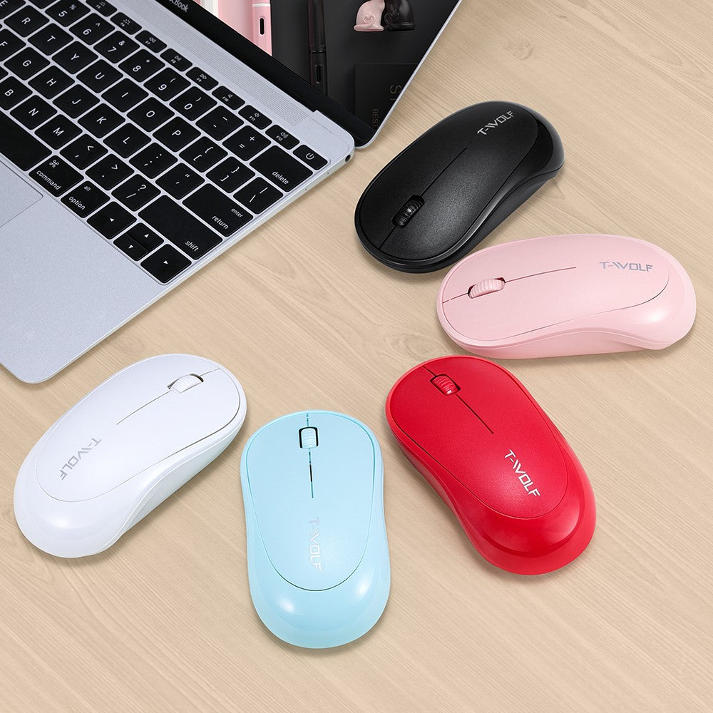 T-WOLF Q18 Wireless Mouse Ergonomic Design 2.4G Connectivity Auto Sleep for Office / Home Use