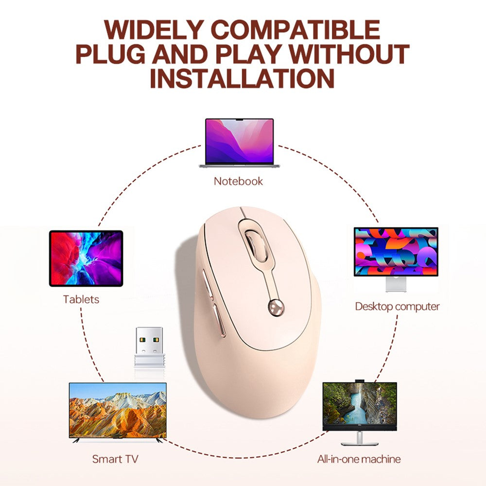 T-WOLF Q7 2.4G Wireless Mouse 3-Level DPI Adjustable Optical Sensor 6 Buttons for Home / Office Use