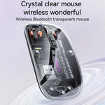 YESIDO KB29 Transparent Mouse 800 / 1200 / 1600 DPI 2.4G + Bluetooth-Compatible Dual Mode Wireless Mice