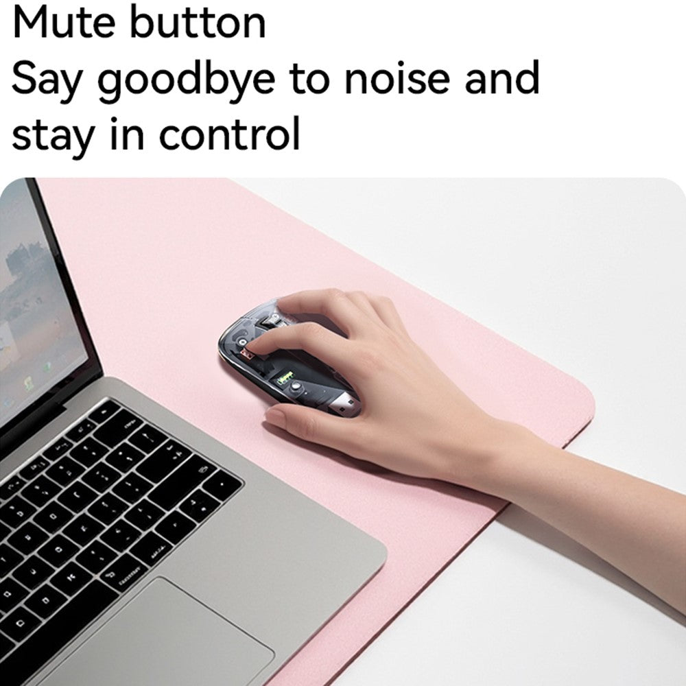 YESIDO KB29 Transparent Mouse 800 / 1200 / 1600 DPI 2.4G + Bluetooth-Compatible Dual Mode Wireless Mice