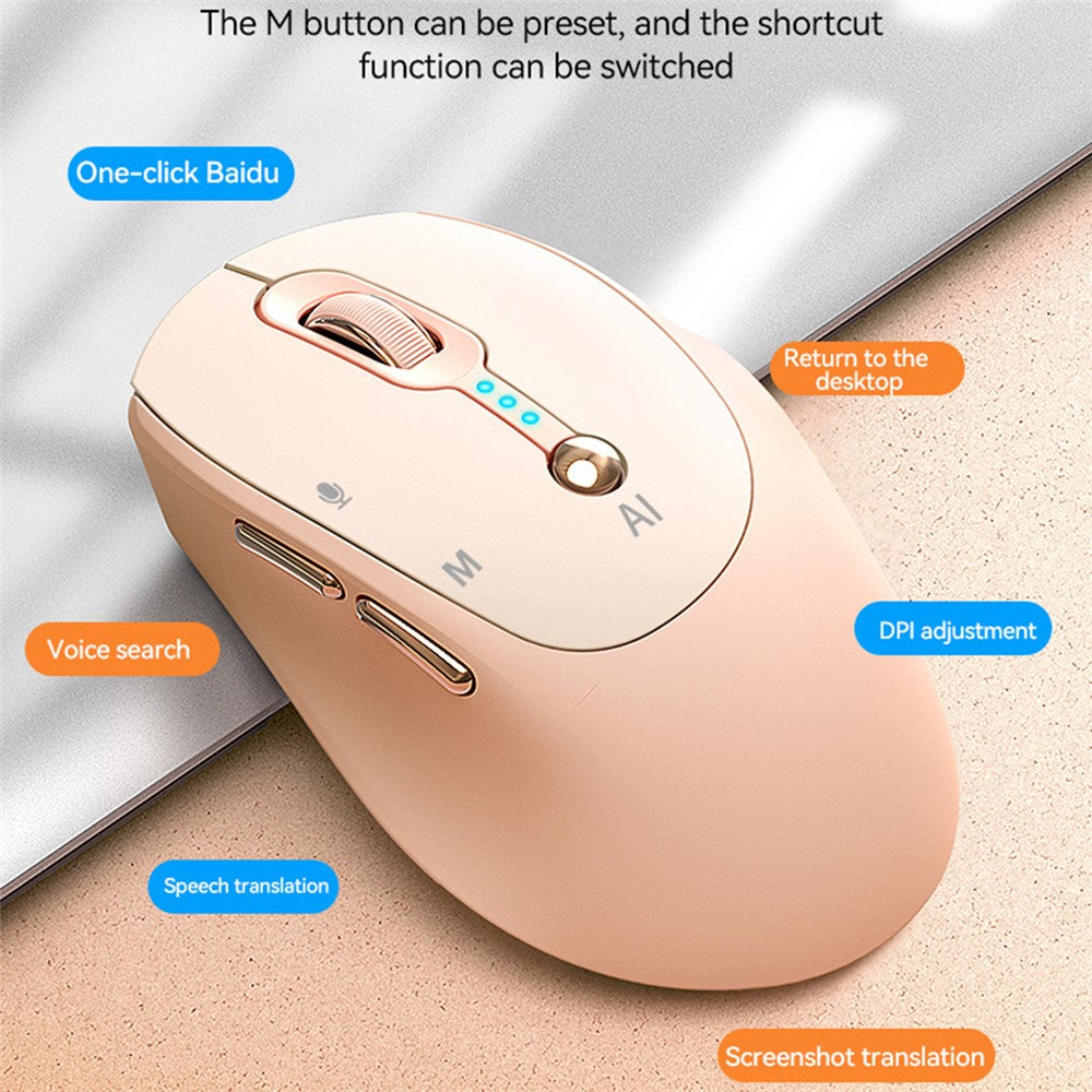 T-WOLF M7 AI Voice Smart Mouse Multi-Language Translation Dual Mode Bluetooth-Compatible Wireless Mouse
