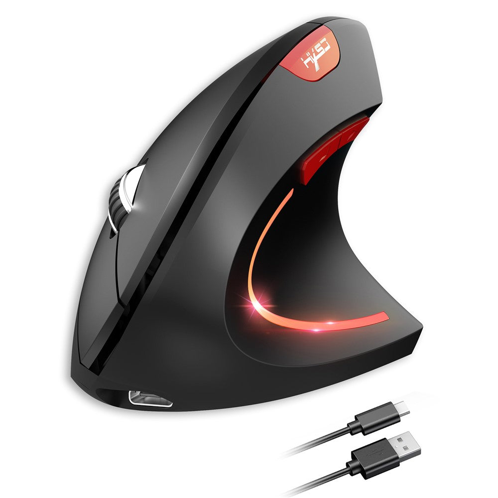 HXSJ Ergonomic Vertical Mouse 2.4G + Bluetooth-Compatible 5.1 Dual Mode 2400DPI Silent Mouse