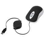 Portable Retractable USB-C Cable Mini Mouse Children Compact Wired Optical Mouse