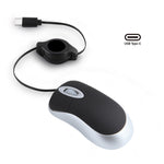 Portable Retractable USB-C Cable Mini Mouse Children Compact Wired Optical Mouse