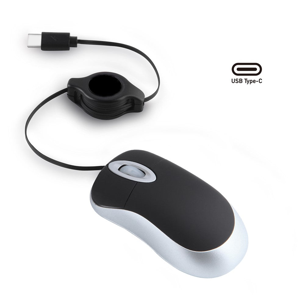Portable Retractable USB-C Cable Mini Mouse Children Compact Wired Optical Mouse