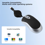 Portable Retractable USB-C Cable Mini Mouse Children Compact Wired Optical Mouse