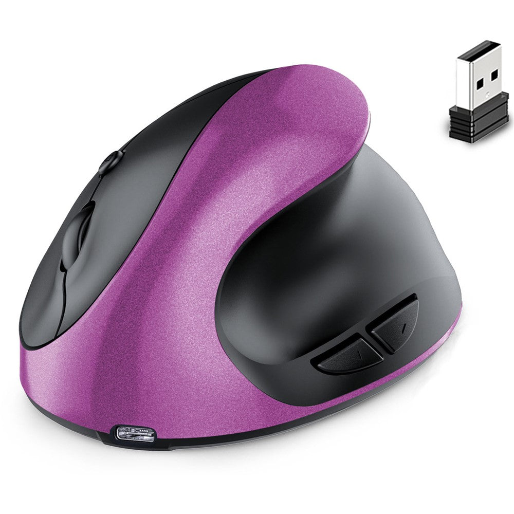 Rechargeable Ergonomic Vertical Mouse 2.4G / Bluetooth-Compatible Silent Wireless Mouse for Right Hand