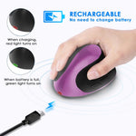 Rechargeable Ergonomic Vertical Mouse 2.4G / Bluetooth-Compatible Silent Wireless Mouse for Right Hand