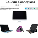 Rechargeable Ergonomic Vertical Mouse 2.4G / Bluetooth-Compatible Silent Wireless Mouse for Right Hand