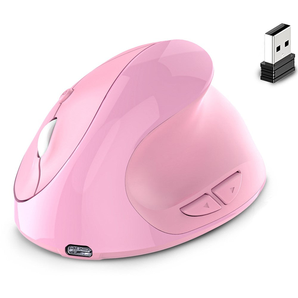 Rechargeable Ergonomic Vertical Mouse 2.4G / Bluetooth-Compatible Silent Wireless Mouse for Right Hand