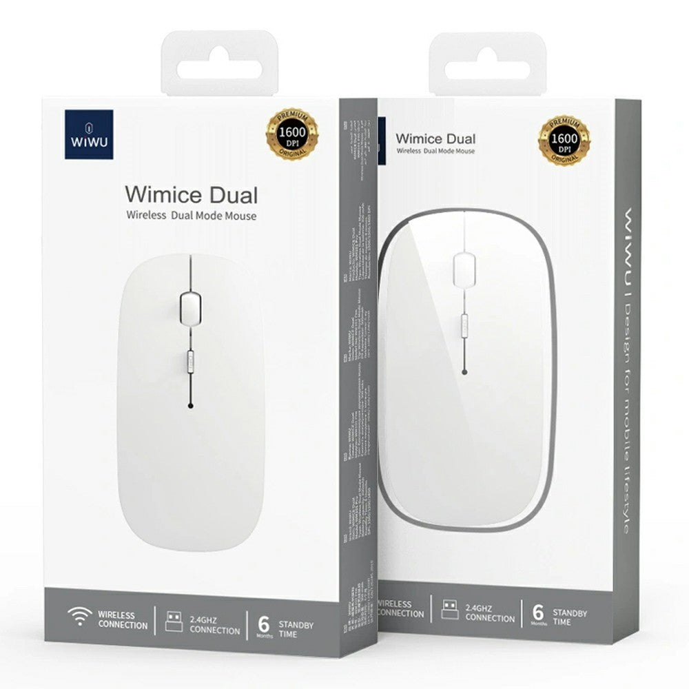 WIWU Pearl WM101 Pro 2.4G + Bluetooth-kompatibel trådløs mus med dobbelt tilstand til Mac / Windows