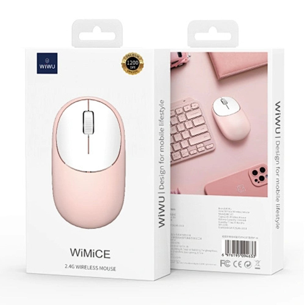 WIWU WM107 2.4G Trådløs Mus Ergonomisk 1200 DPI Mus med RGB Baggrundsbelysning