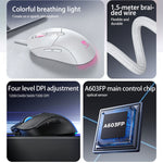 T-WOLF G550 Wired Gaming Mouse 4 DPI Settings 6D Buttons Mice with RGB Light for PC, Computer