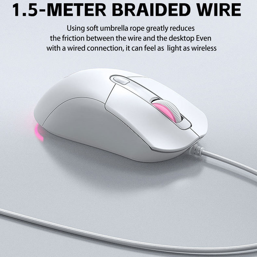 T-WOLF G550 Wired Gaming Mouse 4 DPI Settings 6D Buttons Mice with RGB Light for PC, Computer