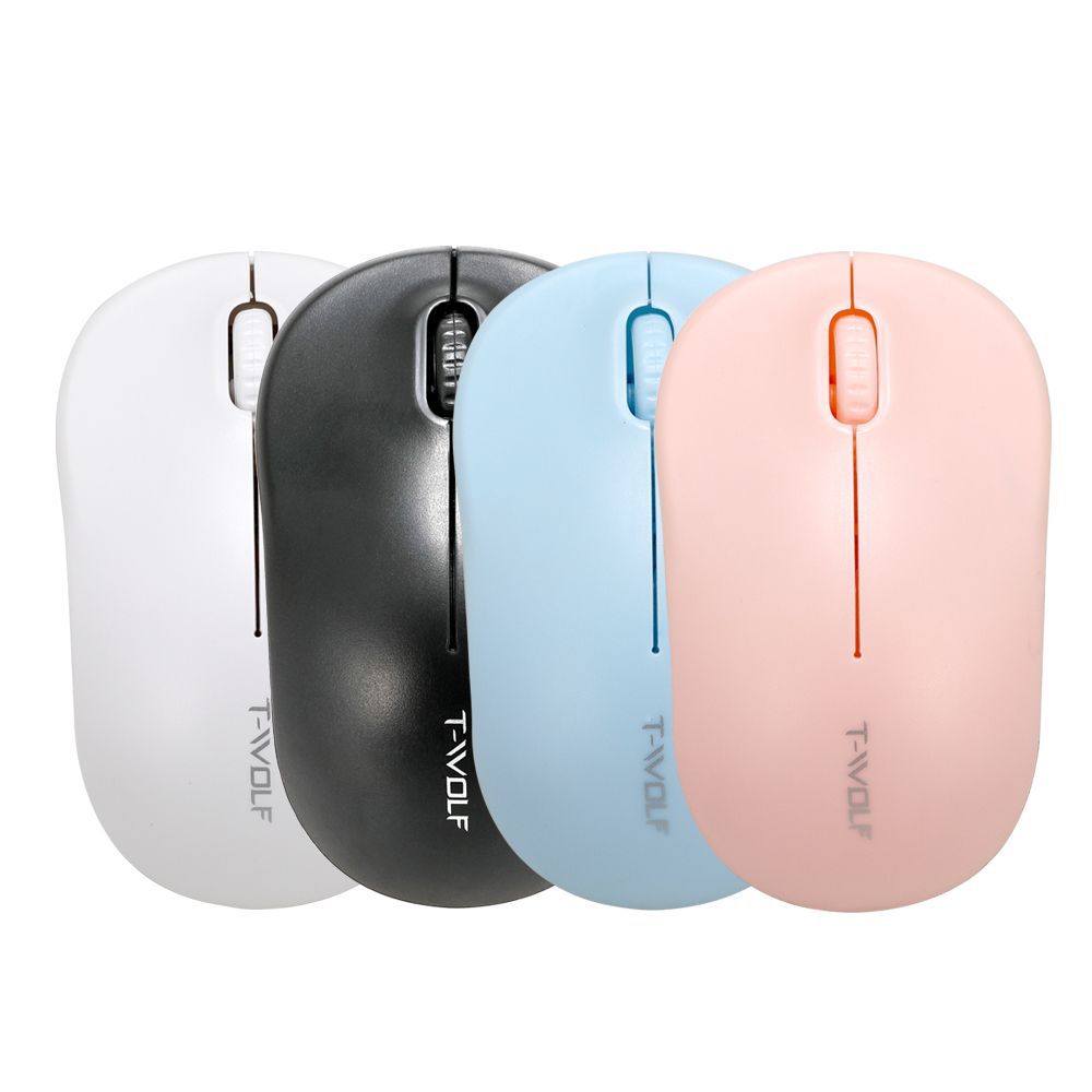 T-WOLF Q4 Wireless Mouse Silent 2.4G 3 Buttons 1000DPI Optical Mice with USB Receiver for PC/Laptop/Tablet