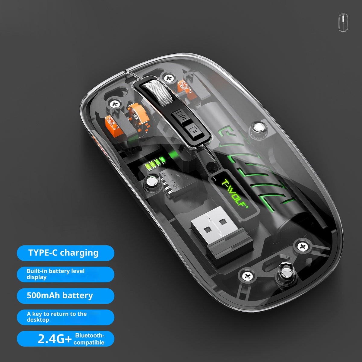 X11 Bluetooth-kompatibel trådløs mus genopladelig lydløs dual mode kontormus til pc desktop