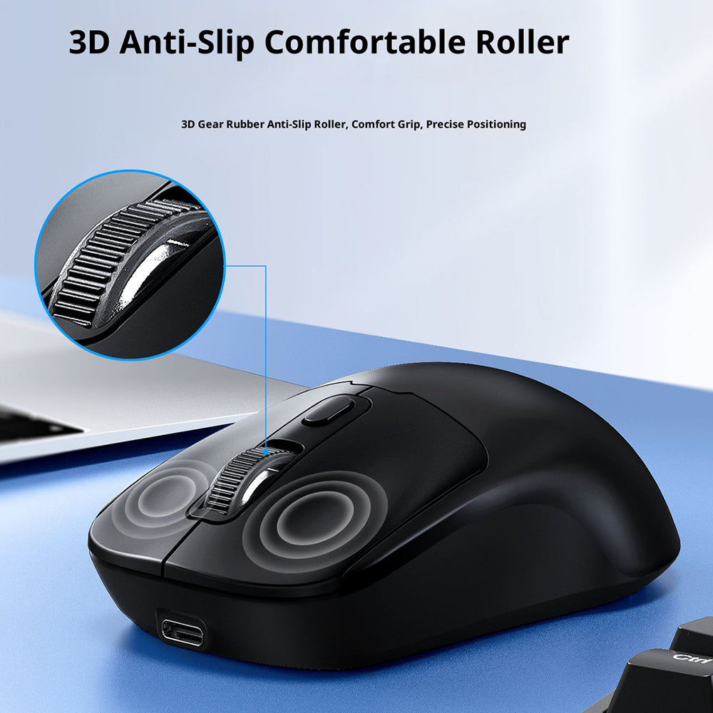 T-WOLF Q3 Wireless Mouse Dual Mode 1600 DPI 4 Buttons Rechargeable Silent Mouse for Laptop / Desktop / Tablet