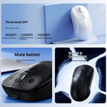 T-WOLF Q3 Wireless Mouse Dual Mode 1600 DPI 4 Buttons Rechargeable Silent Mouse for Laptop / Desktop / Tablet