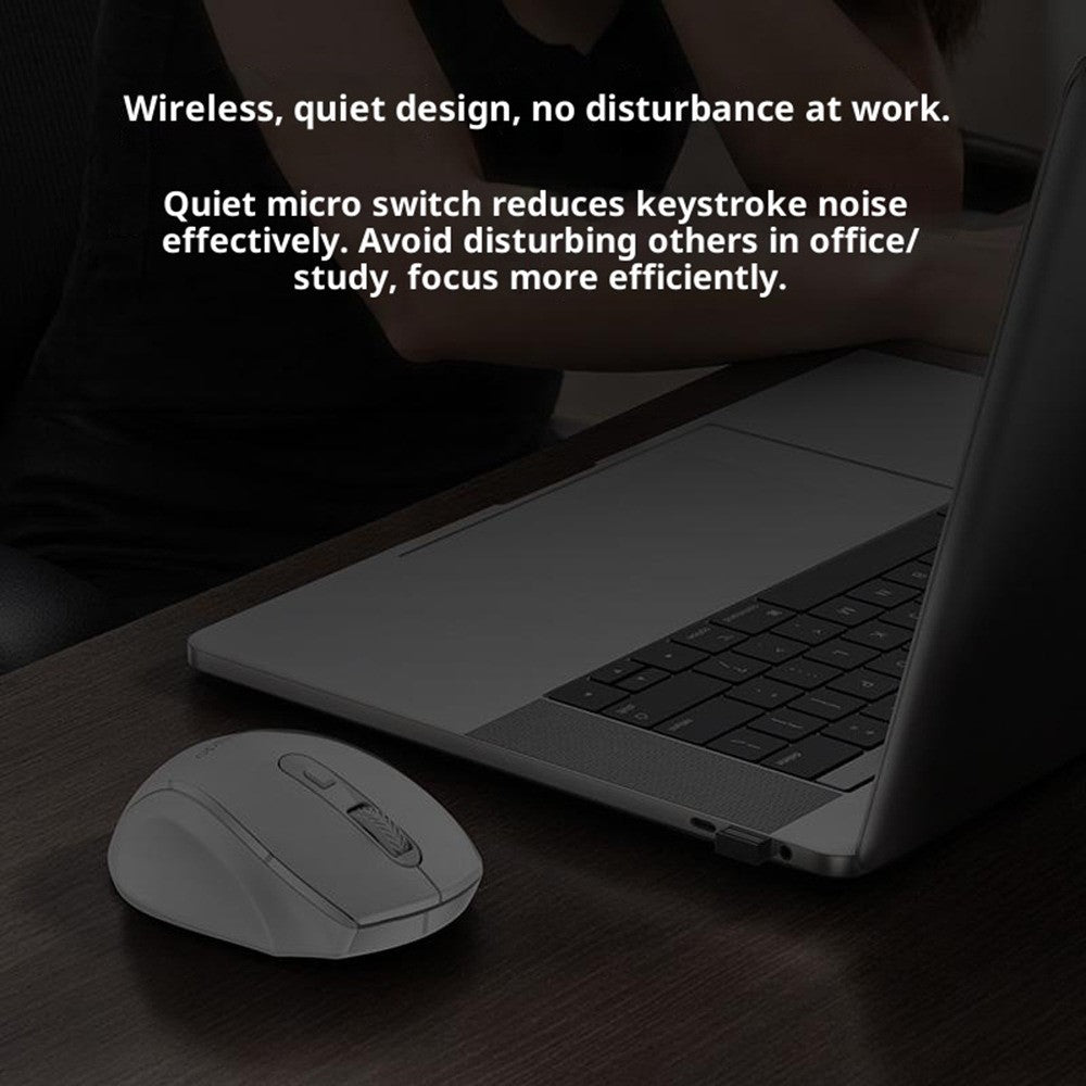 YESIDO KB45 2.4G Wireless Quiet Business Mouse 6 Buttons 4 DPI Wide Side Rest Precise Tracking for Windows  /  Mac  /  Android
