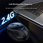 YESIDO KB45 2.4G Wireless Quiet Business Mouse 6 Buttons 4 DPI Wide Side Rest Precise Tracking for Windows  /  Mac  /  Android