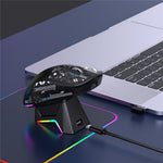 HXSJ T90 Pro 3-Mode Connection Gaming Mouse with Charging Dock Wireless RGB Backlight Silent Mouse for PC / Laptop