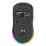 HXSJ T90 Pro 3-Mode Connection Gaming Mouse with Charging Dock Wireless RGB Backlight Silent Mouse for PC / Laptop