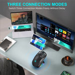 HXSJ T90 Pro 3-Mode Connection Gaming Mouse with Charging Dock Wireless RGB Backlight Silent Mouse for PC / Laptop
