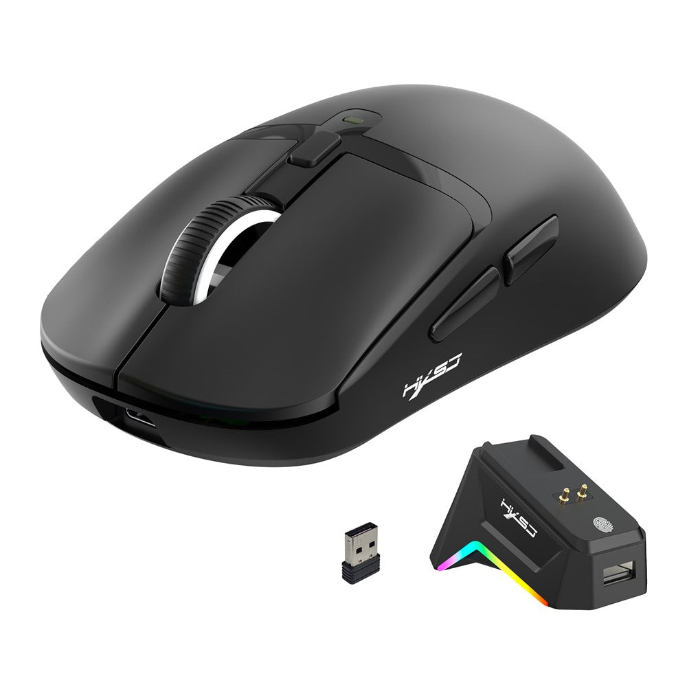 HXSJ T10 Pro Lightweight Wireless Gaming Mouse with 3-Mode Connection / Charging Dock / Macro Programmable Mouse 1KHz 12000DPI