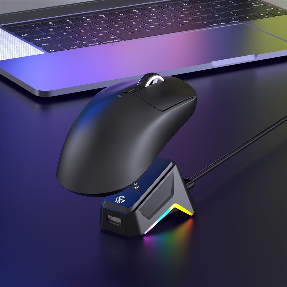 HXSJ T10 Pro Lightweight Wireless Gaming Mouse with 3-Mode Connection / Charging Dock / Macro Programmable Mouse 1KHz 12000DPI