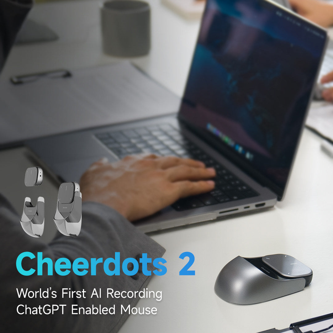 CHEERDOTS 2 Magnetic Pocket Air Mouse Bluetooth-compatible Wireless Touchpad Gaming Mouse with Recording Function