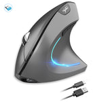 HXSJ T22 Ergonomic Vertical Mouse 2.4G/Bluetooth-compatible Dual Mode 2400DPI Adjustable Mouse