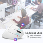 HXSJ T22 Ergonomic Vertical Mouse 2.4G/Bluetooth-compatible Dual Mode 2400DPI Adjustable Mouse