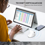 HXSJ T22 Ergonomic Vertical Mouse 2.4G/Bluetooth-compatible Dual Mode 2400DPI Adjustable Mouse