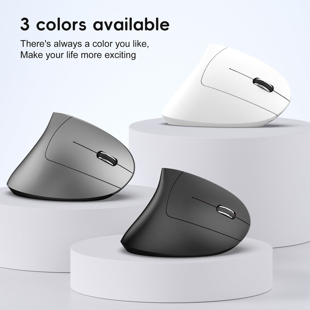 HXSJ T22 Ergonomic Vertical Mouse 2.4G/Bluetooth-compatible Dual Mode 2400DPI Adjustable Mouse