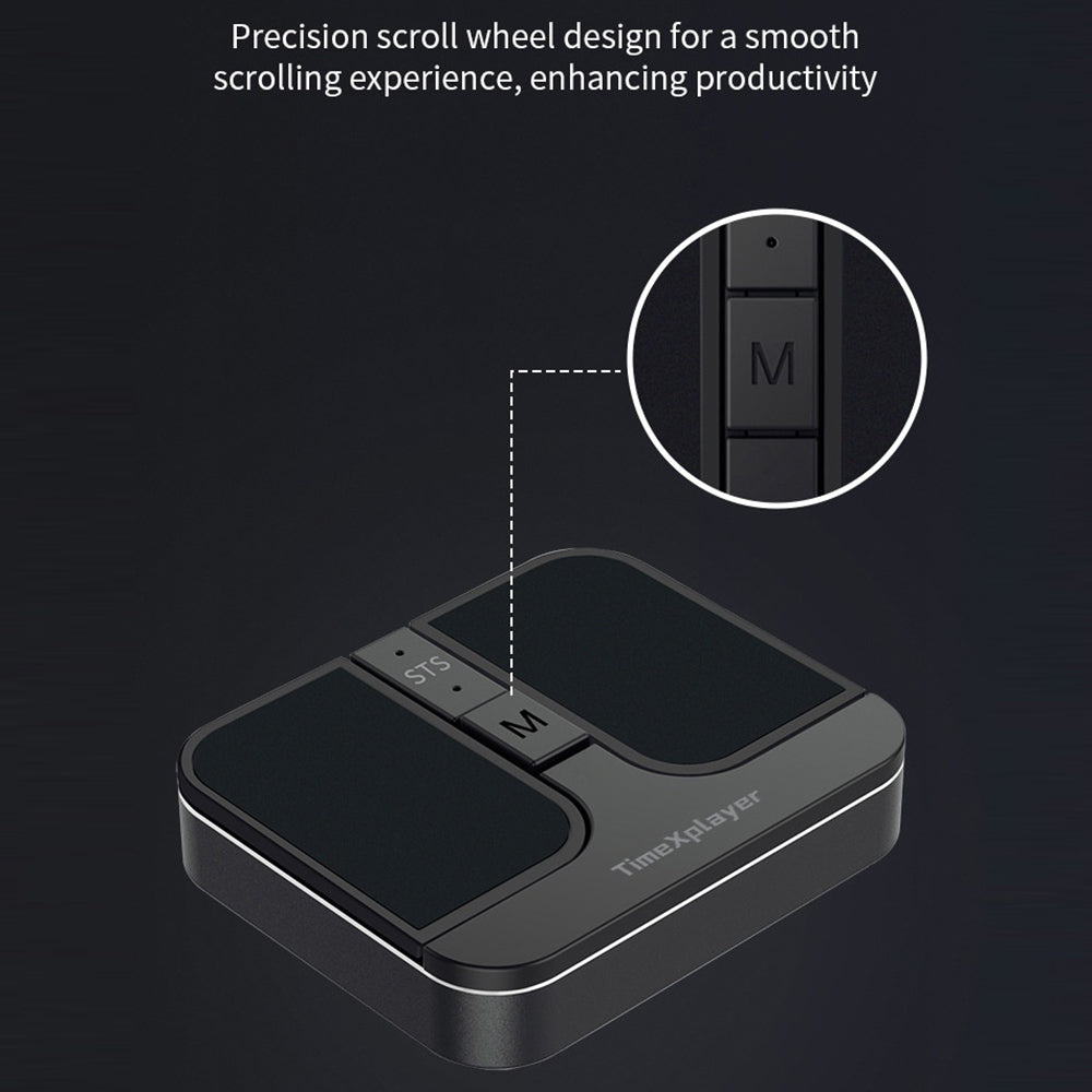 TIMEXPLAYER T2 Dual Bluetooth-kompatibel + 2.4G Mini Trådløs Mus Type-C Genopladelig Trykfølsom Mus
