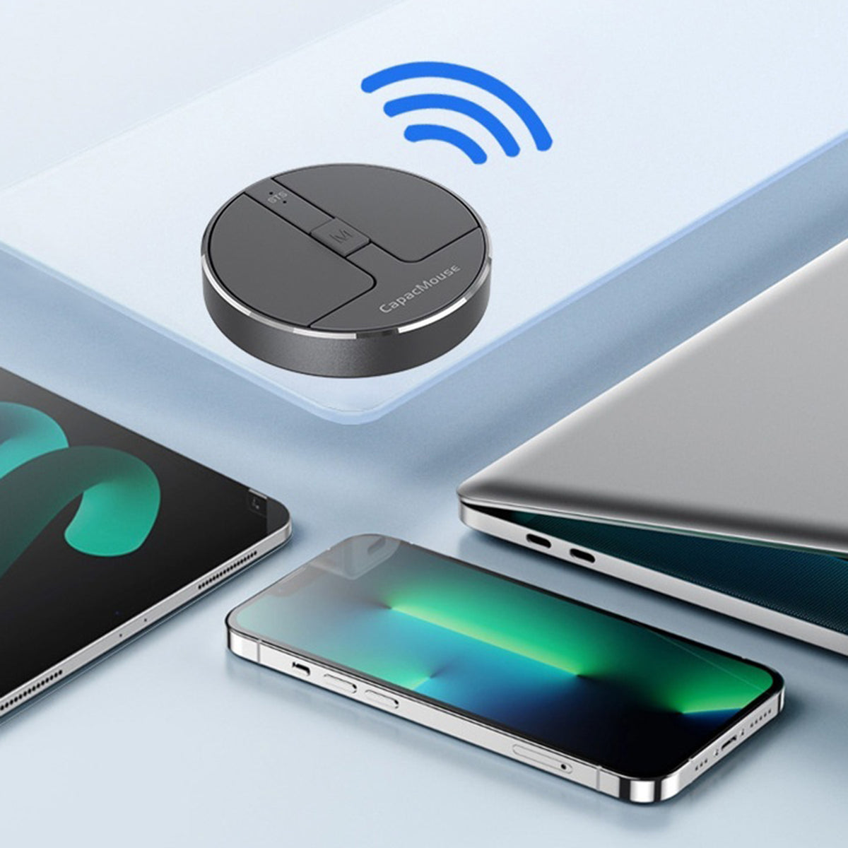 CAPACMOUSE CAP3 2400 DPI Ultra Thin Mini Mouse Pressure Sensing Triple Mode Bluetooth-compatible 2.4G Wireless Mouse