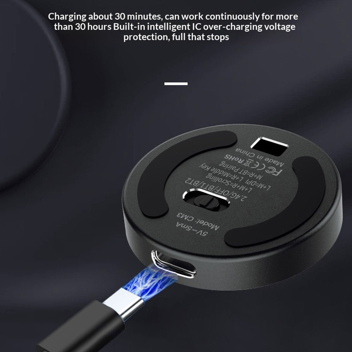 CAPACMOUSE CAP3 2400 DPI Ultra Thin Mini Mouse Pressure Sensing Triple Mode Bluetooth-compatible 2.4G Wireless Mouse