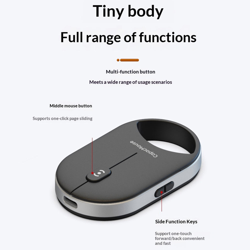 CAPACMOUSE CAP5 Silent Mouse 4 Adjustable DPI Bluetooth-compatible 5.2/2.4G/USB-C 3 Modes Mini Mouse for PC Laptop Notebook