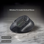 JOMAA JOM001 Wireless Vertical Mouse 2.4G  /  Bluetooth-compatible Tri-mode LED Display Ergonomic Rechargeable Mouse for Office
