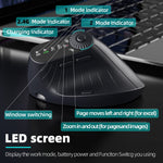 JOMAA JOM001 Wireless Vertical Mouse 2.4G  /  Bluetooth-compatible Tri-mode LED Display Ergonomic Rechargeable Mouse for Office