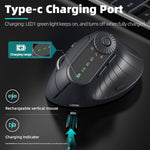 JOMAA JOM001 Wireless Vertical Mouse 2.4G  /  Bluetooth-compatible Tri-mode LED Display Ergonomic Rechargeable Mouse for Office